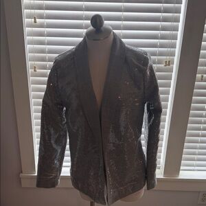 Maurices Shimmering Silver Sequin Blazer
